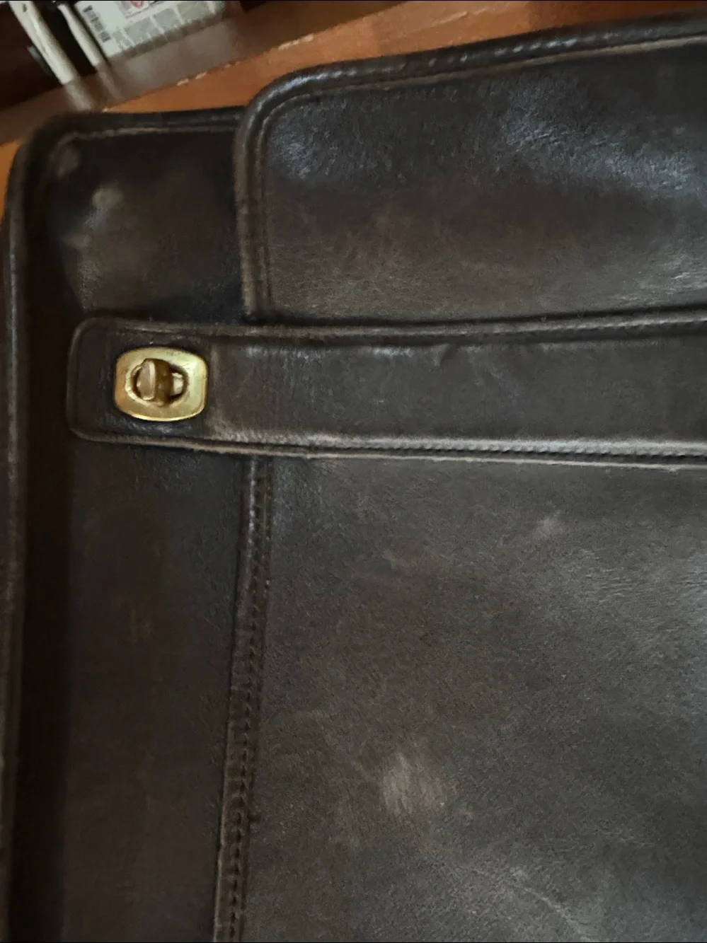 Coach Vintage Men's Dark Brown Leather Messenger Bag with Shoulder Strap